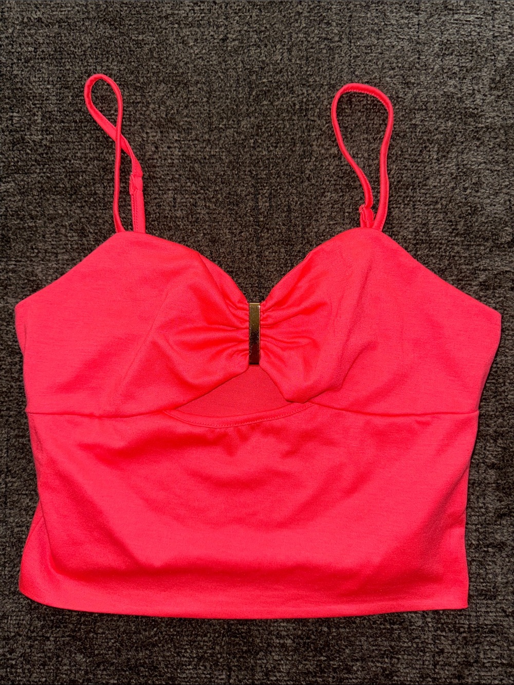 Neon Coral Cutout Cami Top Tank